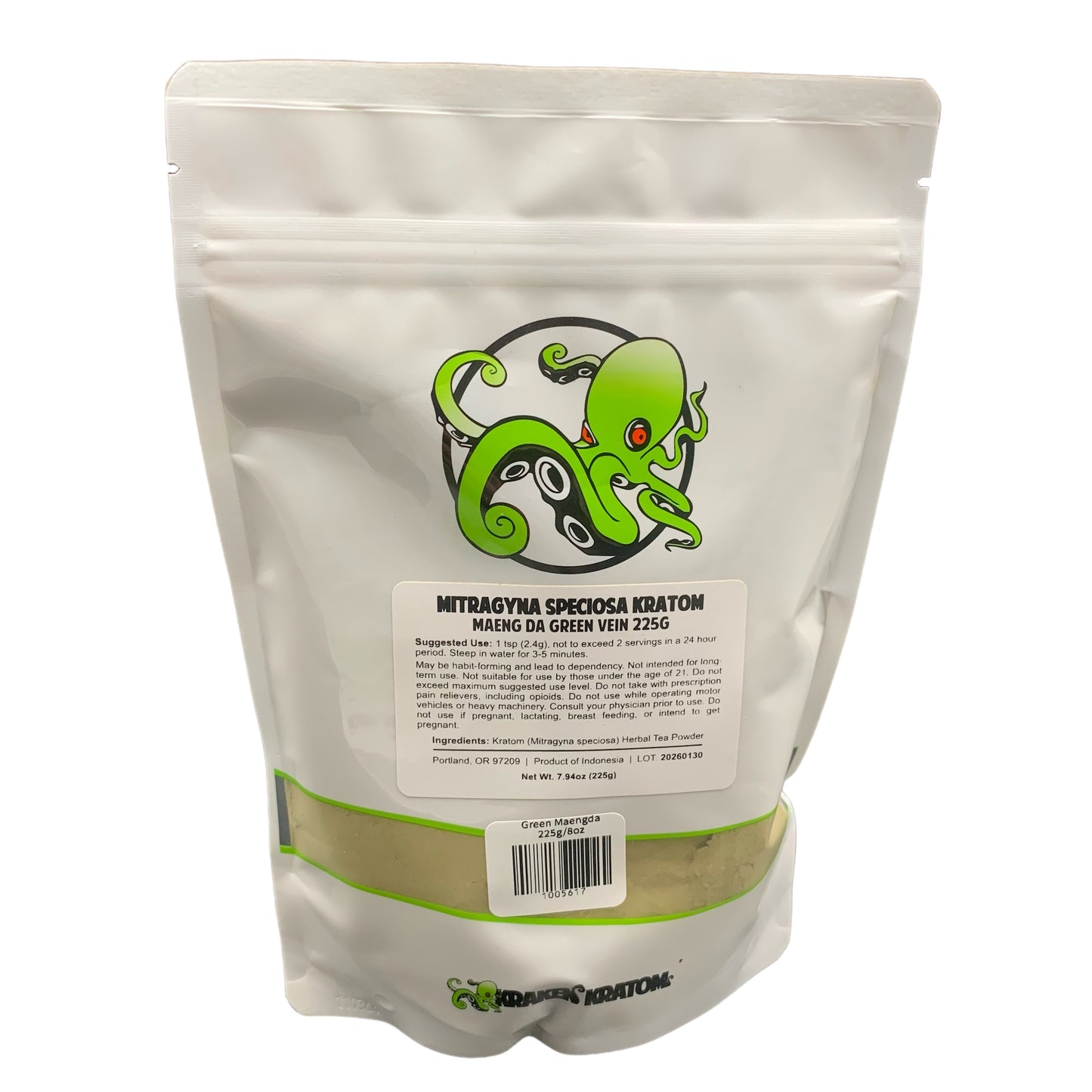 Kraken Kratom Green Maeng-da Powder (Sizes Available) (B2B)