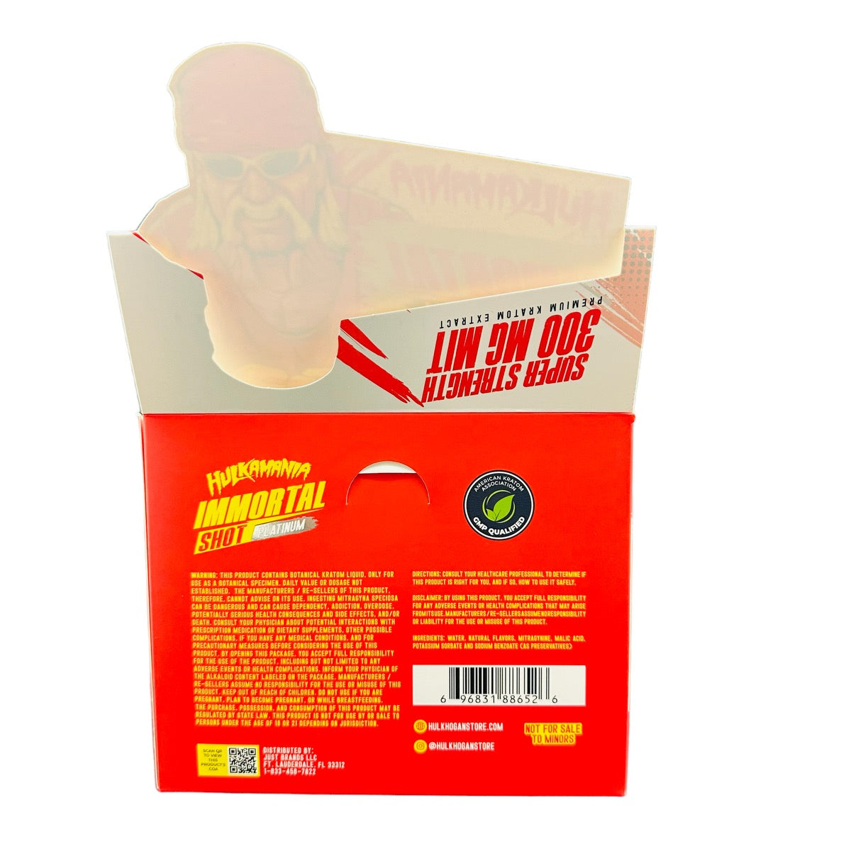 Hulk Hogan Immortal Kratom Platinum 300mg MIT Shot 2oz - Display Box of 12 (Flavor Options Available) (B2B)