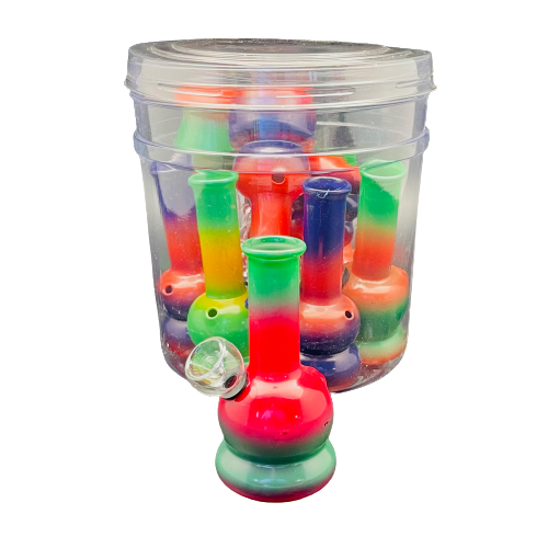 11ct Jar of Mini Bongs - Assorted Colors (B2B)