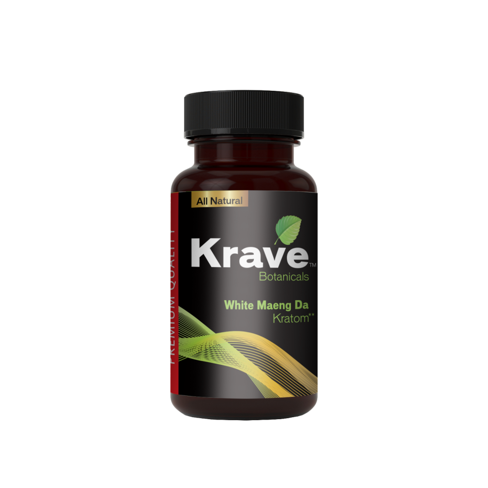 Krave Kratom White Maeng-Da Capsules (Sizes Available) (B2B)