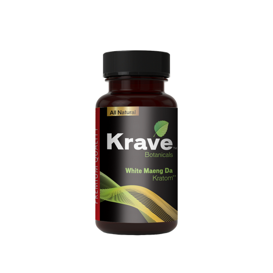 Krave Kratom White Maeng-Da Capsules (Sizes Available) (B2B)