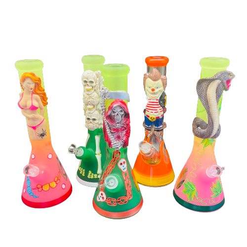 Character Colored Glass Beaker - Style Options Available (B2B)