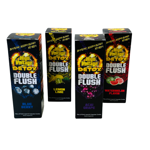 High Voltage Double Flush Detox (16oz Detox & Capsules) - Flavor Options Available (B2B)