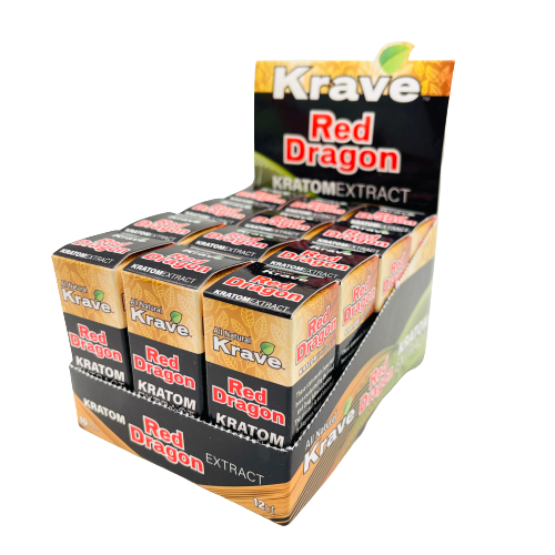 Krave Red Dragon Kratom Shot 10ml - Box of 12 (B2B)