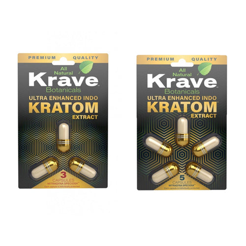 Krave Ultra Enhanced Indo Kratom Extract Capsules (B2B)