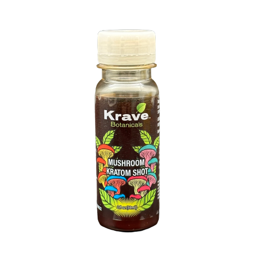 Mushroom Kratom Shot 2fl oz by Krave 10ml Kratom Extract Shot - Box of 12 (B2B)