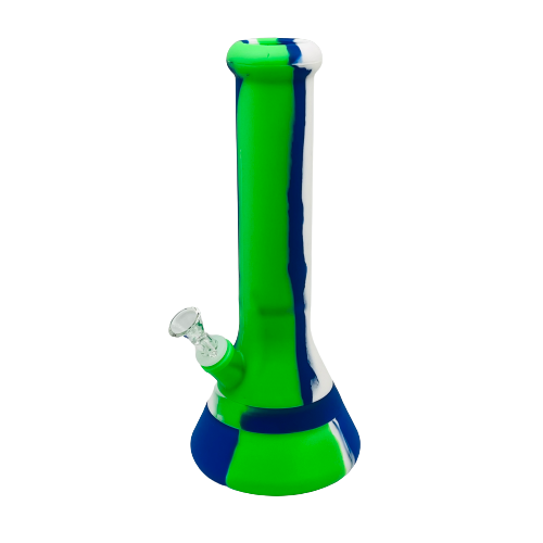 Silicone 12in Beaker Bong w/Ice Catcher - Assorted Colors (B2B)