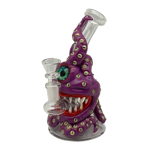 7in 3D Squid Monster Water Pipe - Assorted Colors (B2B)